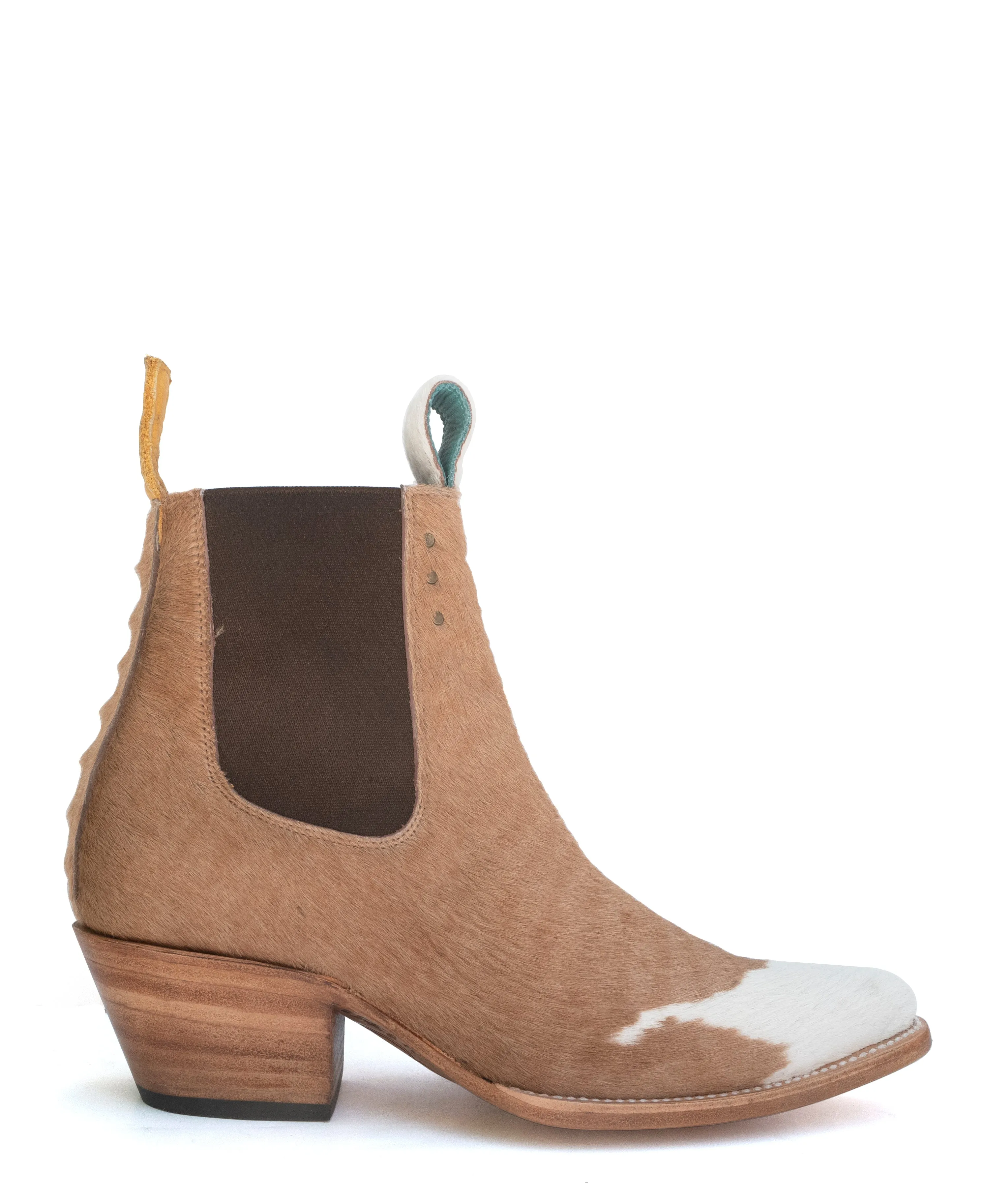 No.1001 FREEWAY chelsea boot Multi Tan   White Fur MEN