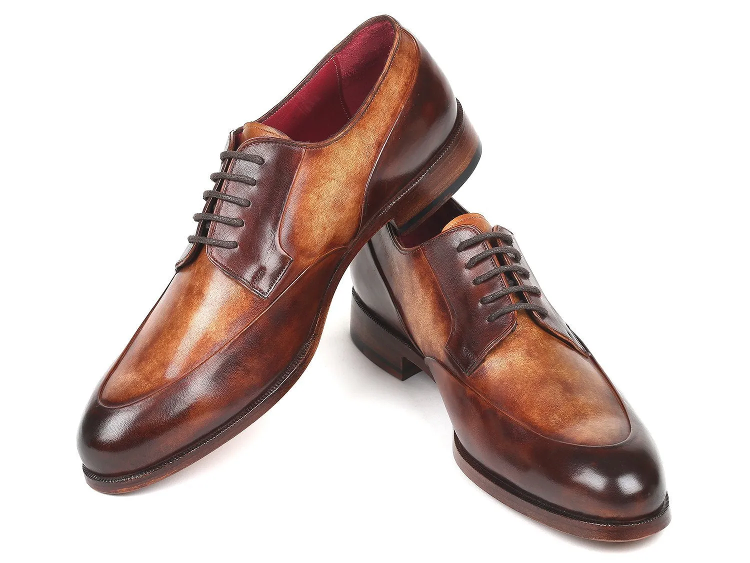 Paul Parkman Men's Dual Tone Brown Derby Shoes (ID#995-BRW)