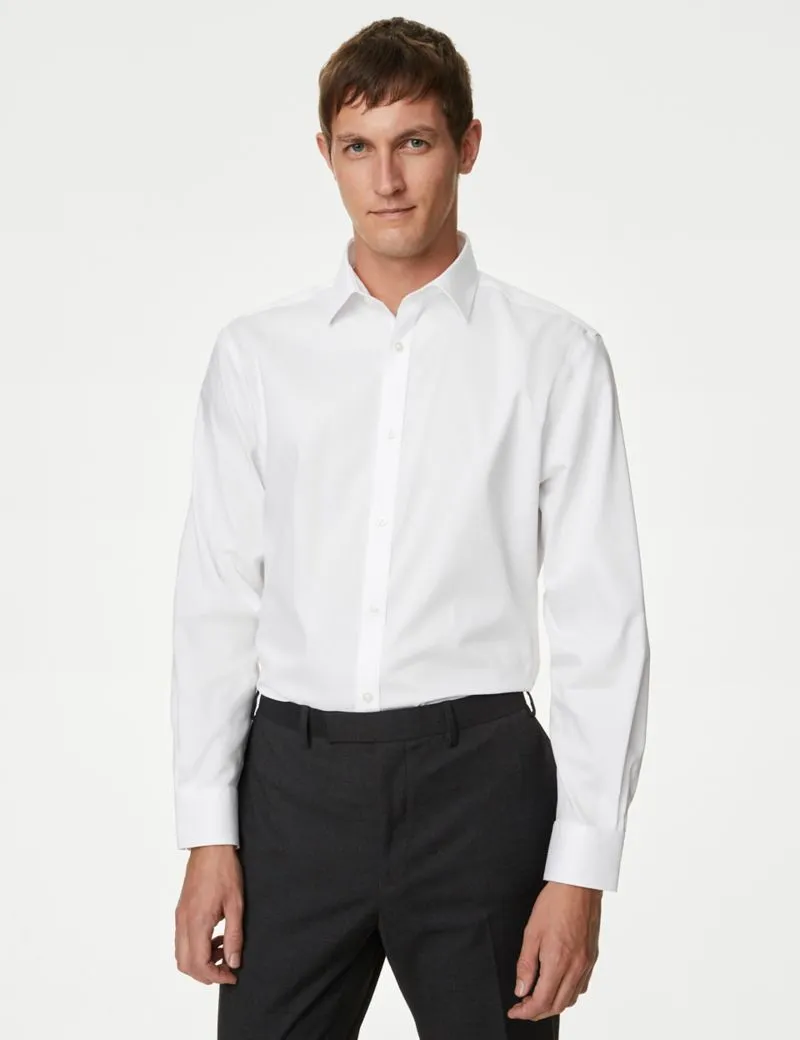 Regular Fit Non Iron Pure Cotton Sateen Shirt