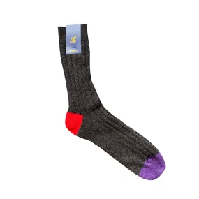 RIBBED CASHMERE SOCKS CHARCOAL