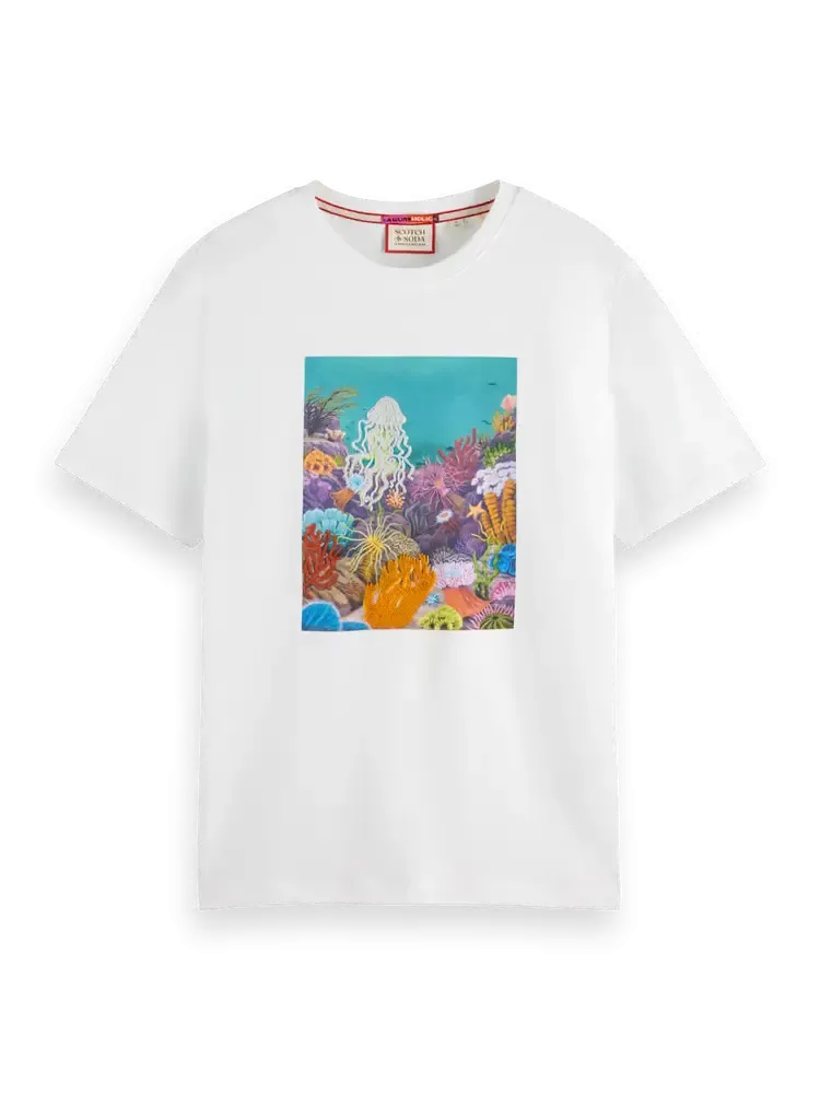 SCOTCH & SODA Front Artwork White T-Shirt