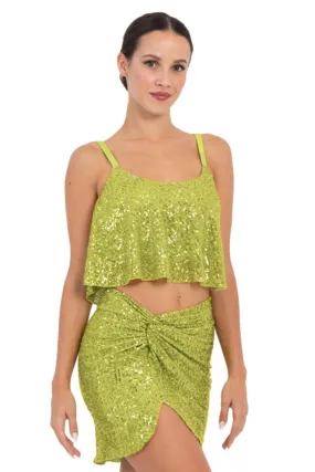 Sequinned Loose Crop Top