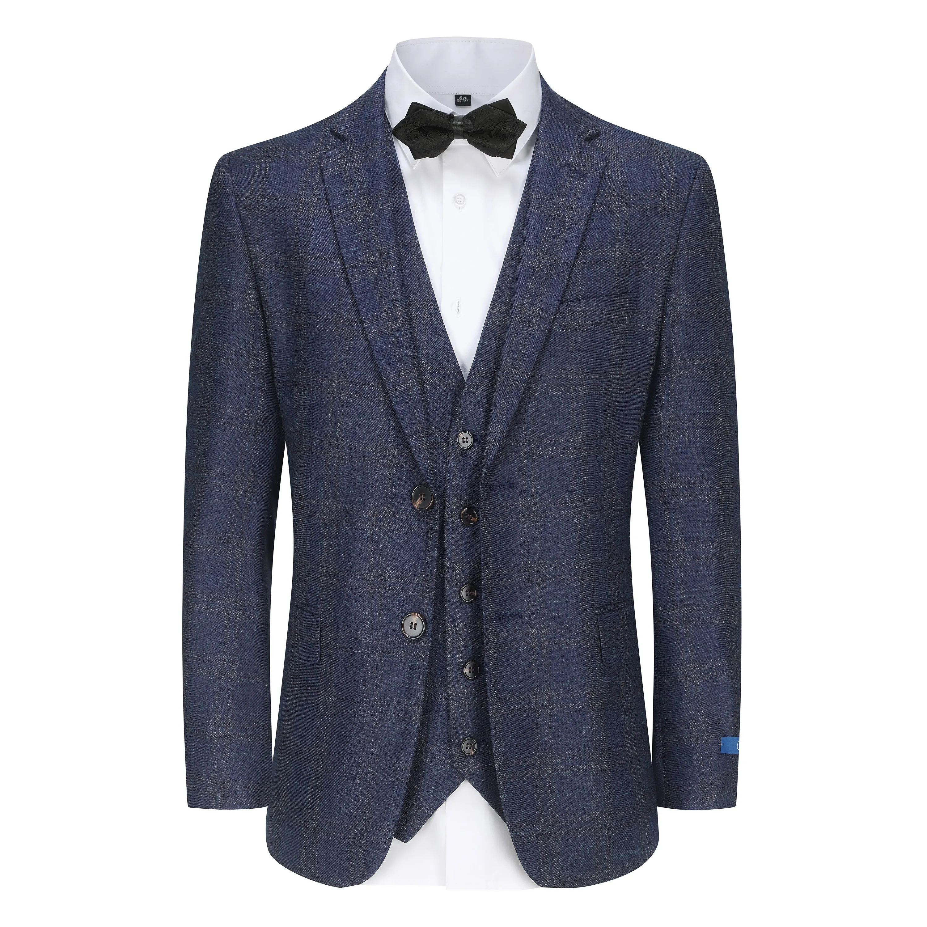 Slim Fit 3PC Tailored Check Suit