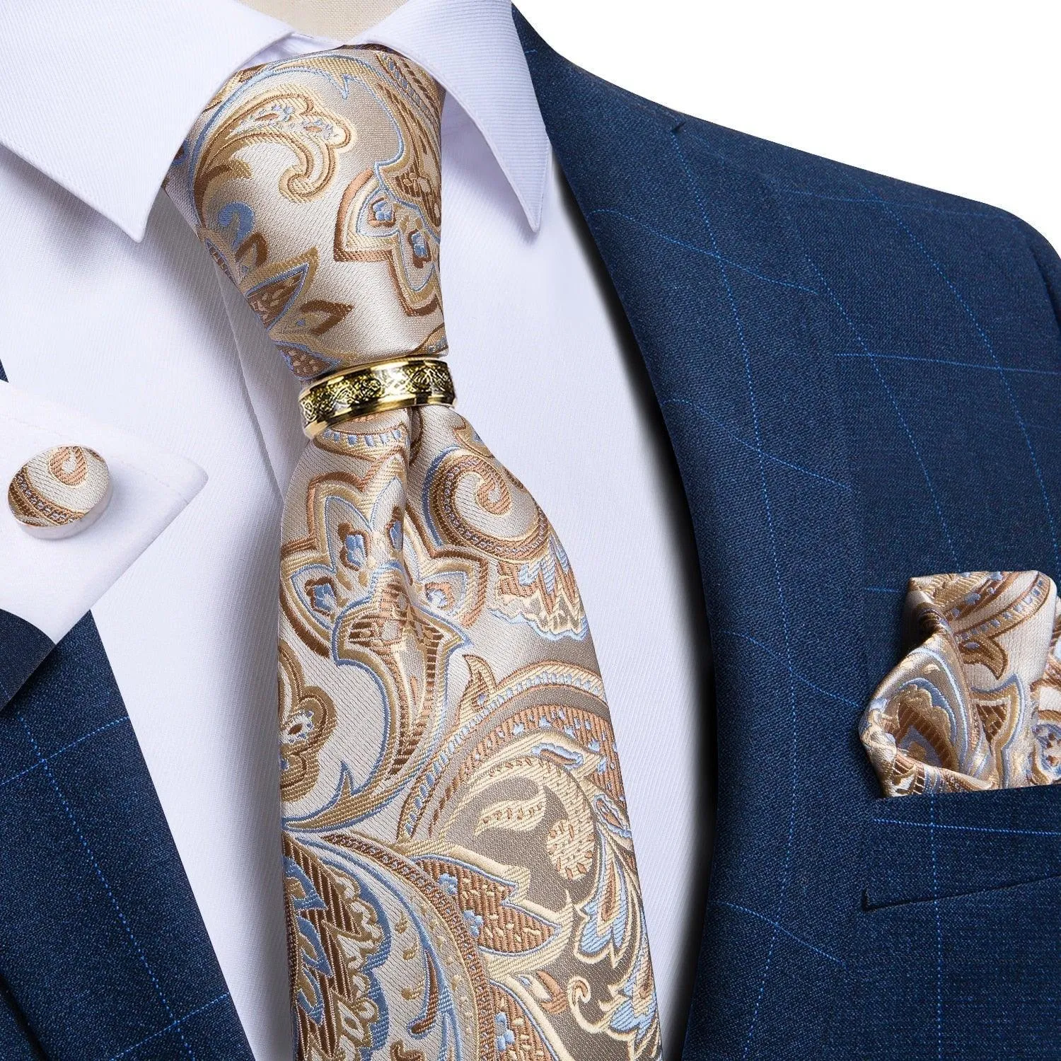 Solid Block Silk Necktie Set