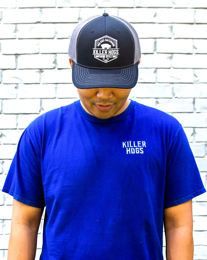 Southern Style BBQ Blue T-Shirt and Killer Hogs Black Hat