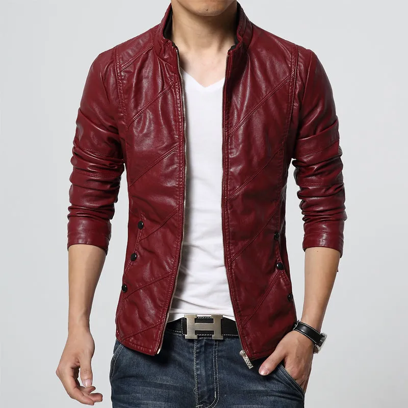 spring & autumn men leather jacket