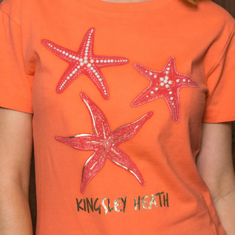 Starfish Luxe Crew Slim Tee Coral