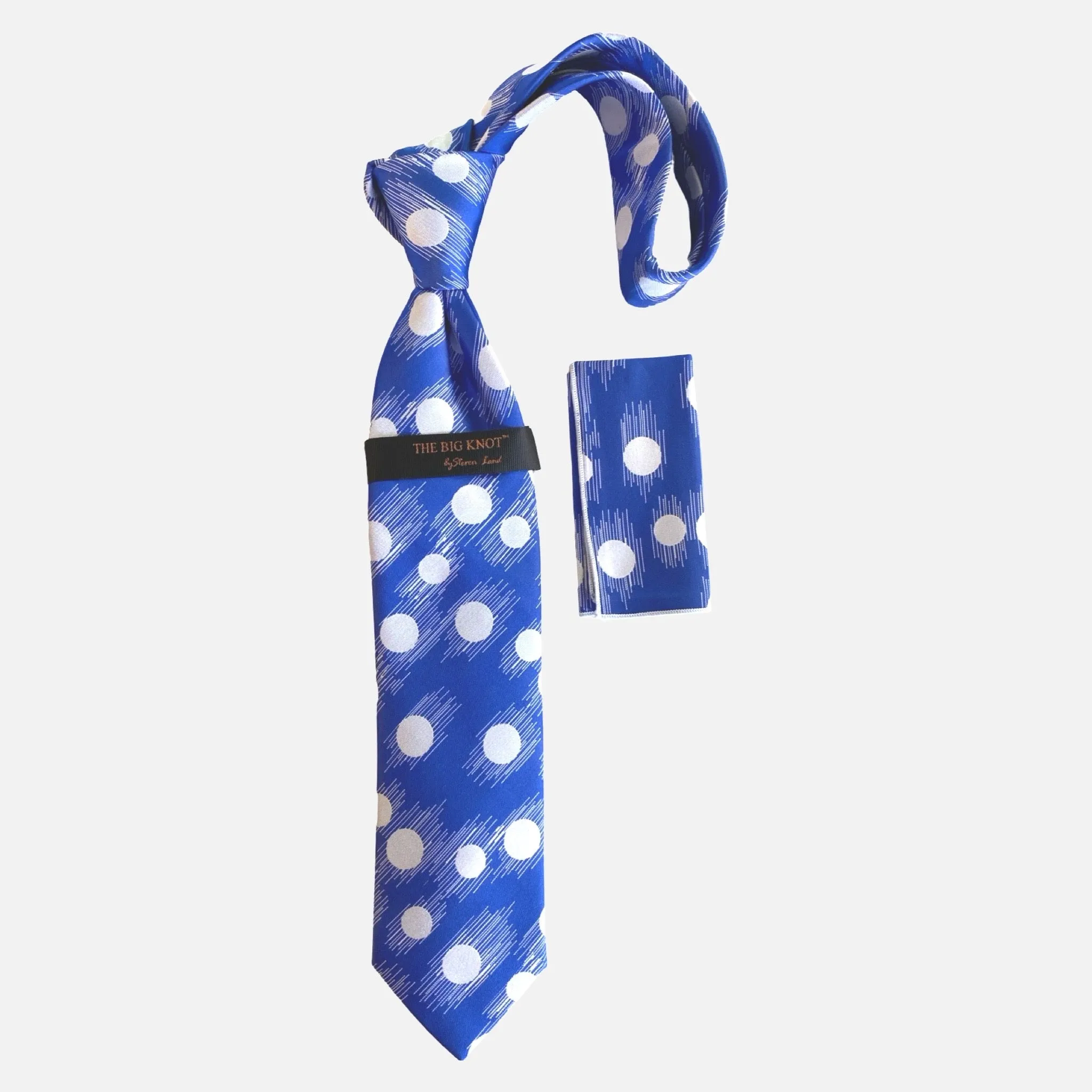 Steven Land Silk tie and Hanky “BW2423” Blue