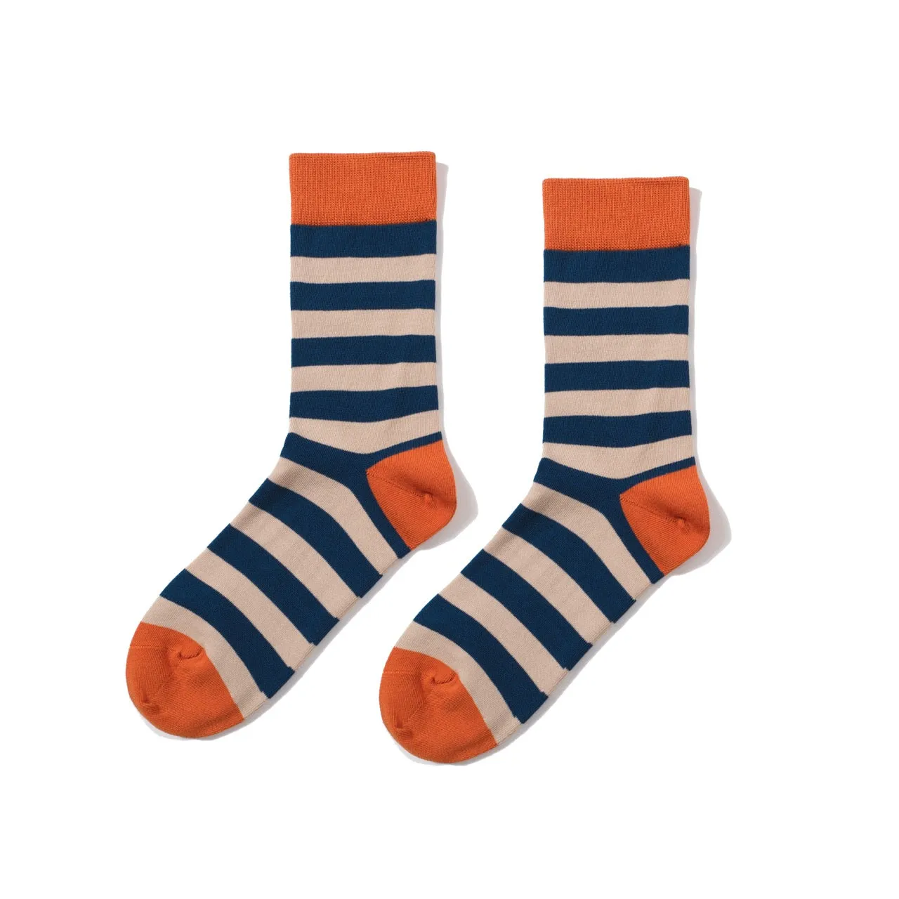 Striped Mid-Calf Length Socks Men's Cotton Socks