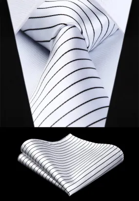 Striped Necktie Handkerchief Set