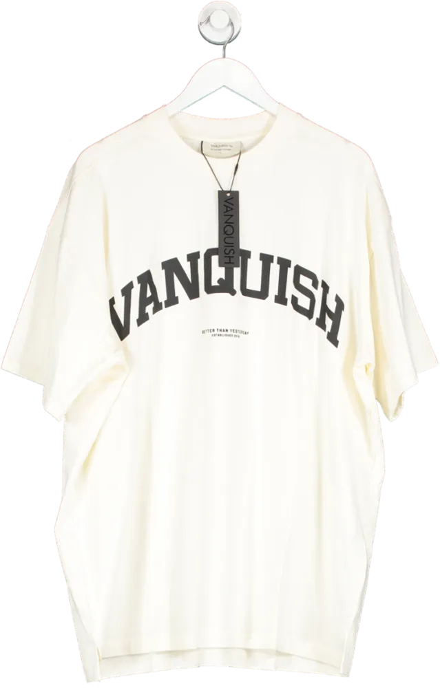 Vanquish Cream Varsity Oversize T Shirt UK L