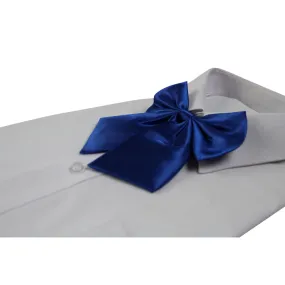 Womens Plain Royal Blue Shirt Collar Bow Tie