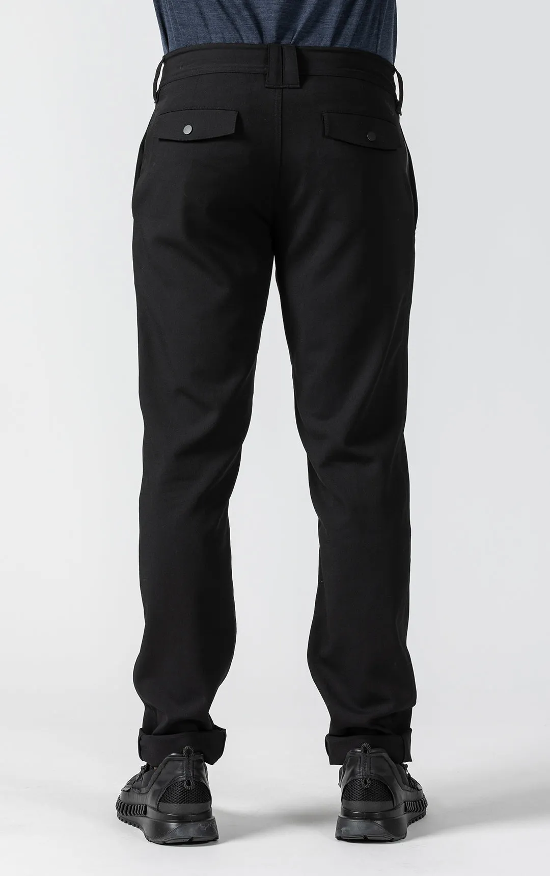 WOOL BLEND SLIM LEG TROUSER