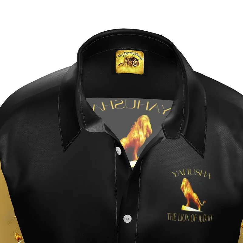 Yahusha-The Lion of Judah 01 Men's Designer Short Sleeve Dress Shirt