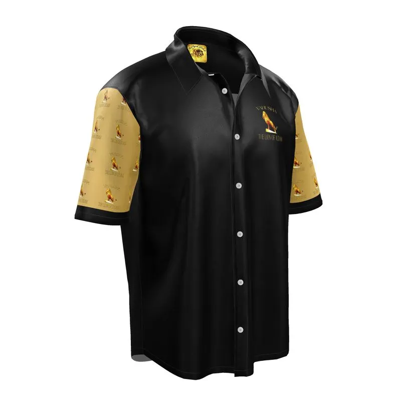 Yahusha-The Lion of Judah 01 Men's Designer Short Sleeve Dress Shirt