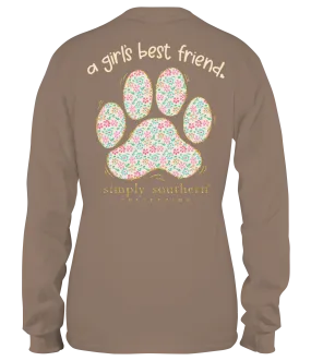 Youth Simply Southern Dog Paw 'A Girl's Best Friend' Long Sleeve T-Shirt