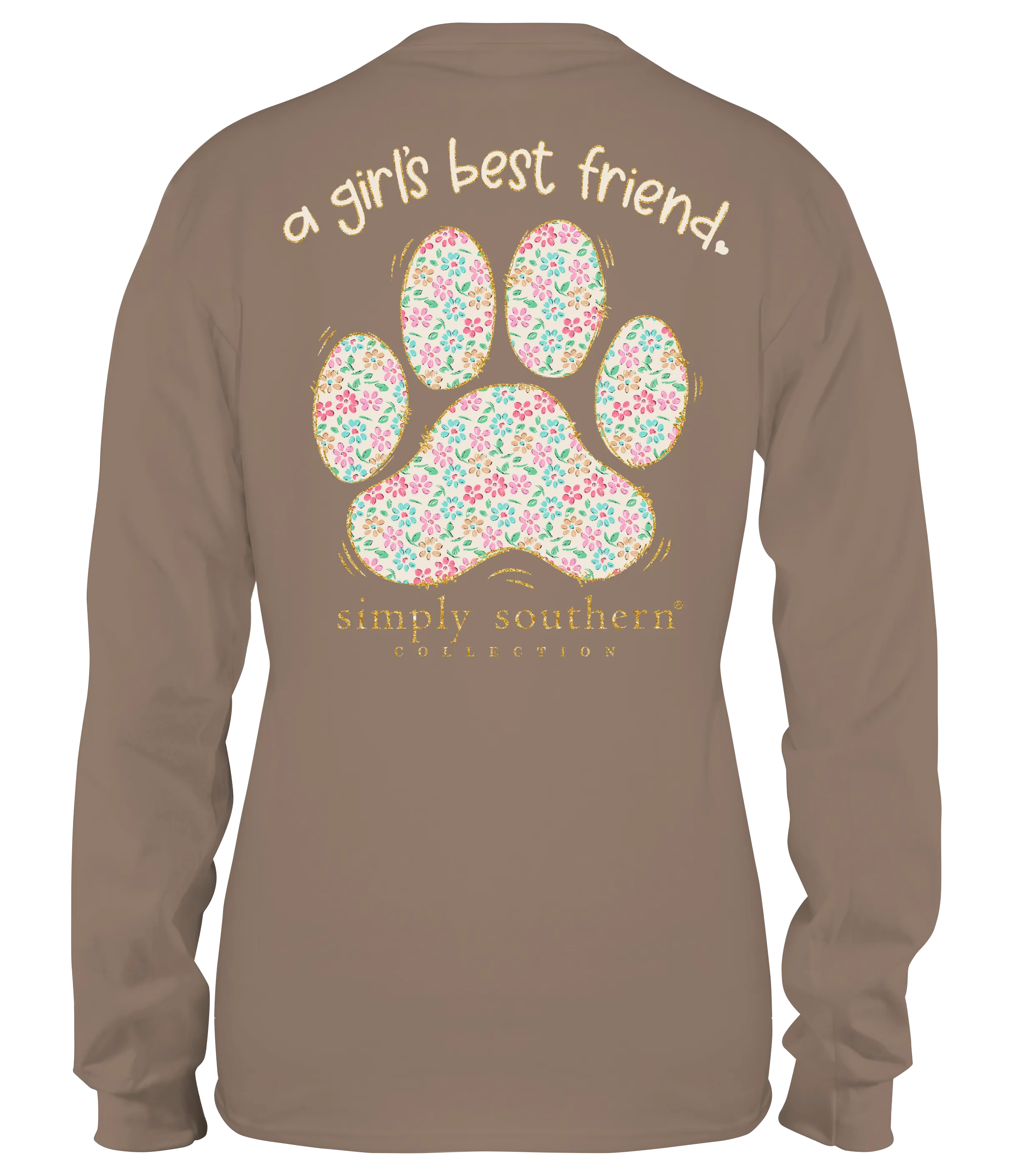 Youth Simply Southern Dog Paw 'A Girl's Best Friend' Long Sleeve T-Shirt